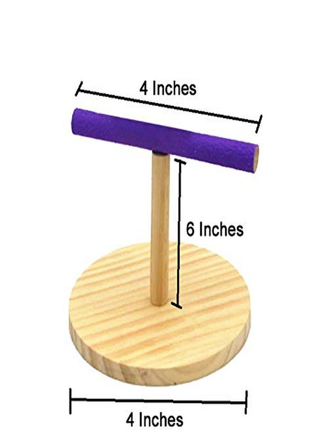 Western Era Bird Playful Wood Sand Table Stand, Cage Accessory Perch Bird Toy for Budgies, Cockatiel, Parrot and Same Size Birds - Image 2